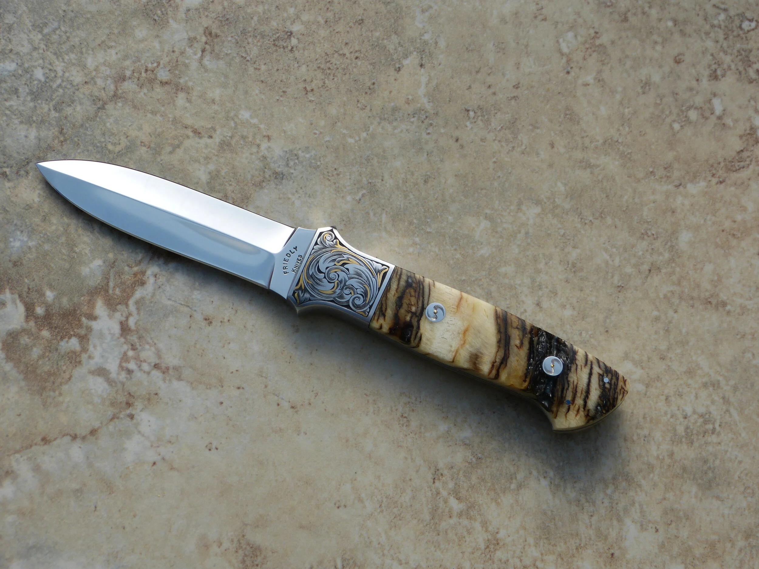 D.E. Friedly Full tang boot knife. SOLD