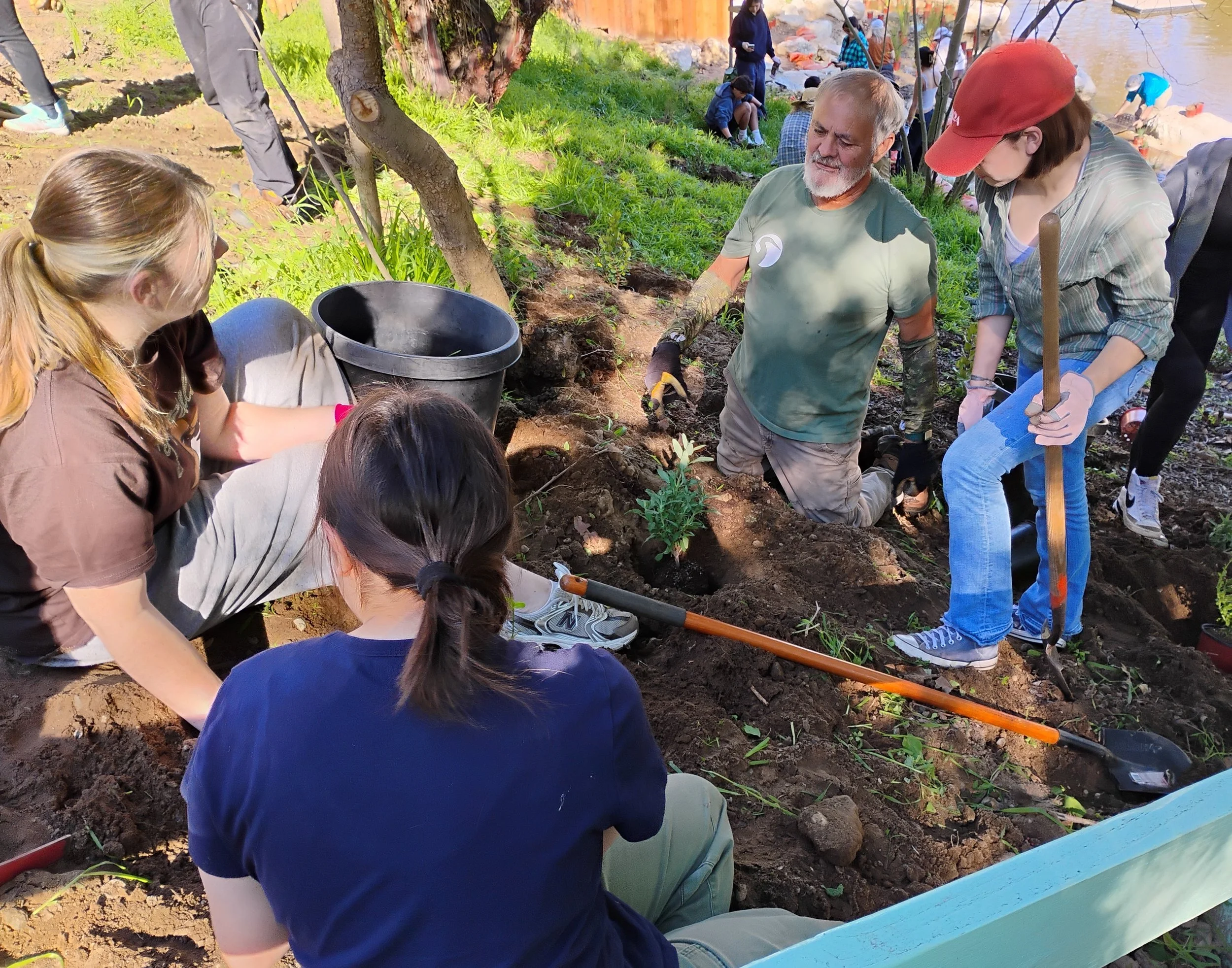 WP lower pond, Carl leads students.jpg