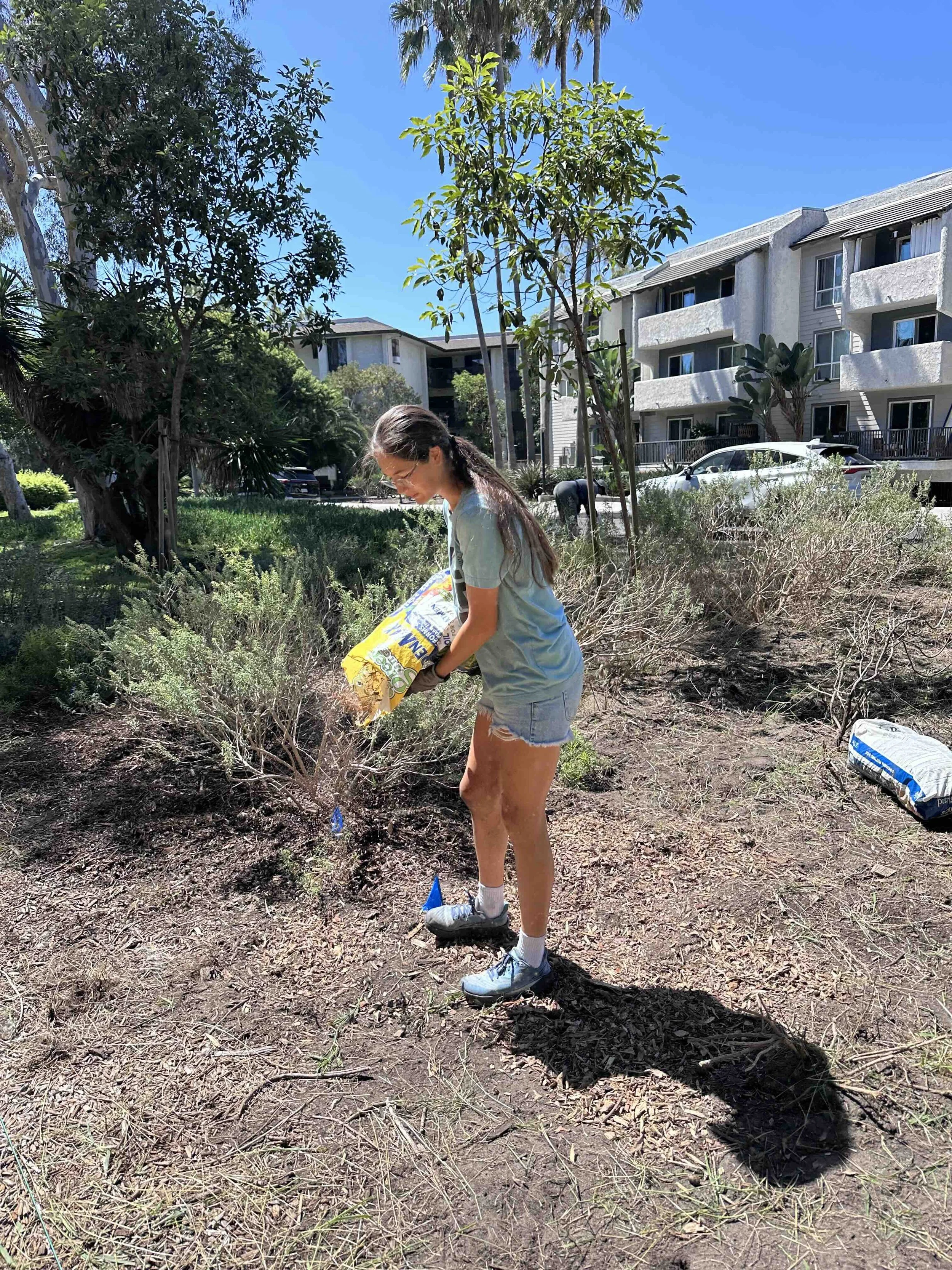 Mulch volunteer spreading mulch Greenbelt.jpg