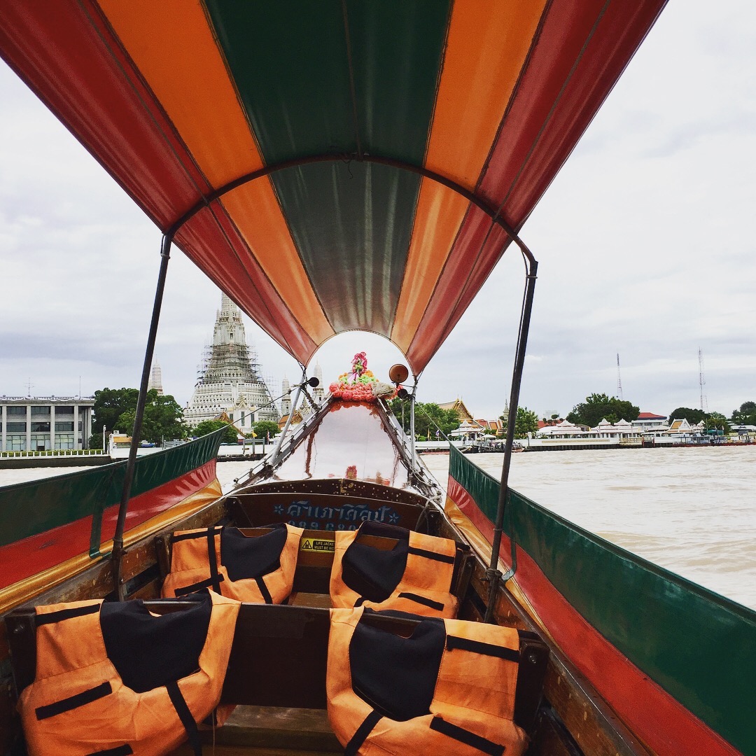 Water taxi ride on the Chao Phraya River.