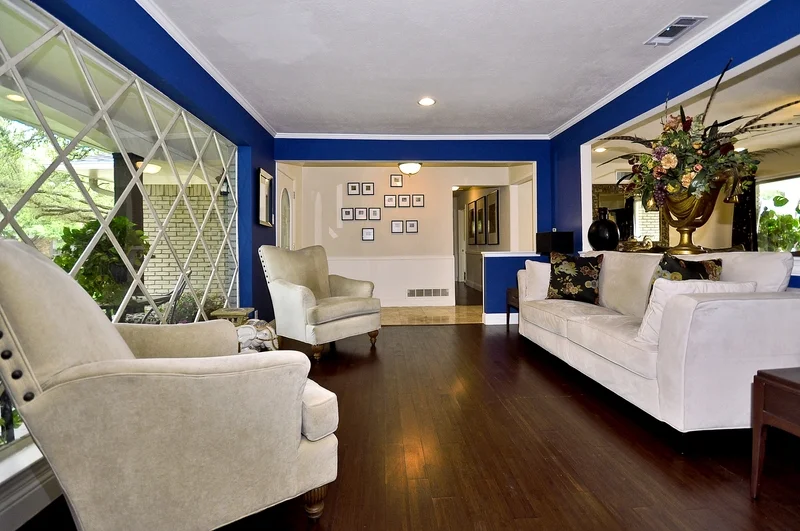 We utilized the seller's own furnishings and accessories. They also painted from when they had purchased the home.