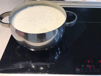 Step 3 Cook mixture over a medium high heat. I usually set my stovetop to 6.