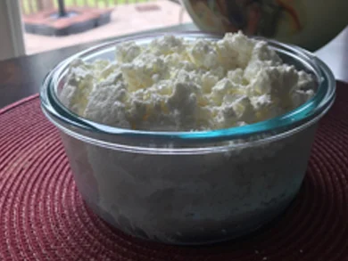 Step 8 After it drains – your homemade cottage cheese is ready to enjoy!