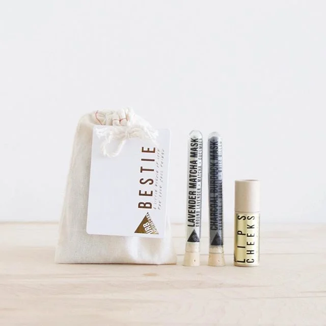 New product alert!! BESTIE GIFT SET $23.00
Isn't it wonderful getting a little bundle of love from your best friend? Yea, send your best friend something.

SET INCLUDES:
-Your choice of LIPS CHEEKS BLUSH/STAIN TUBE made with either BEESWAX or VEGAN W