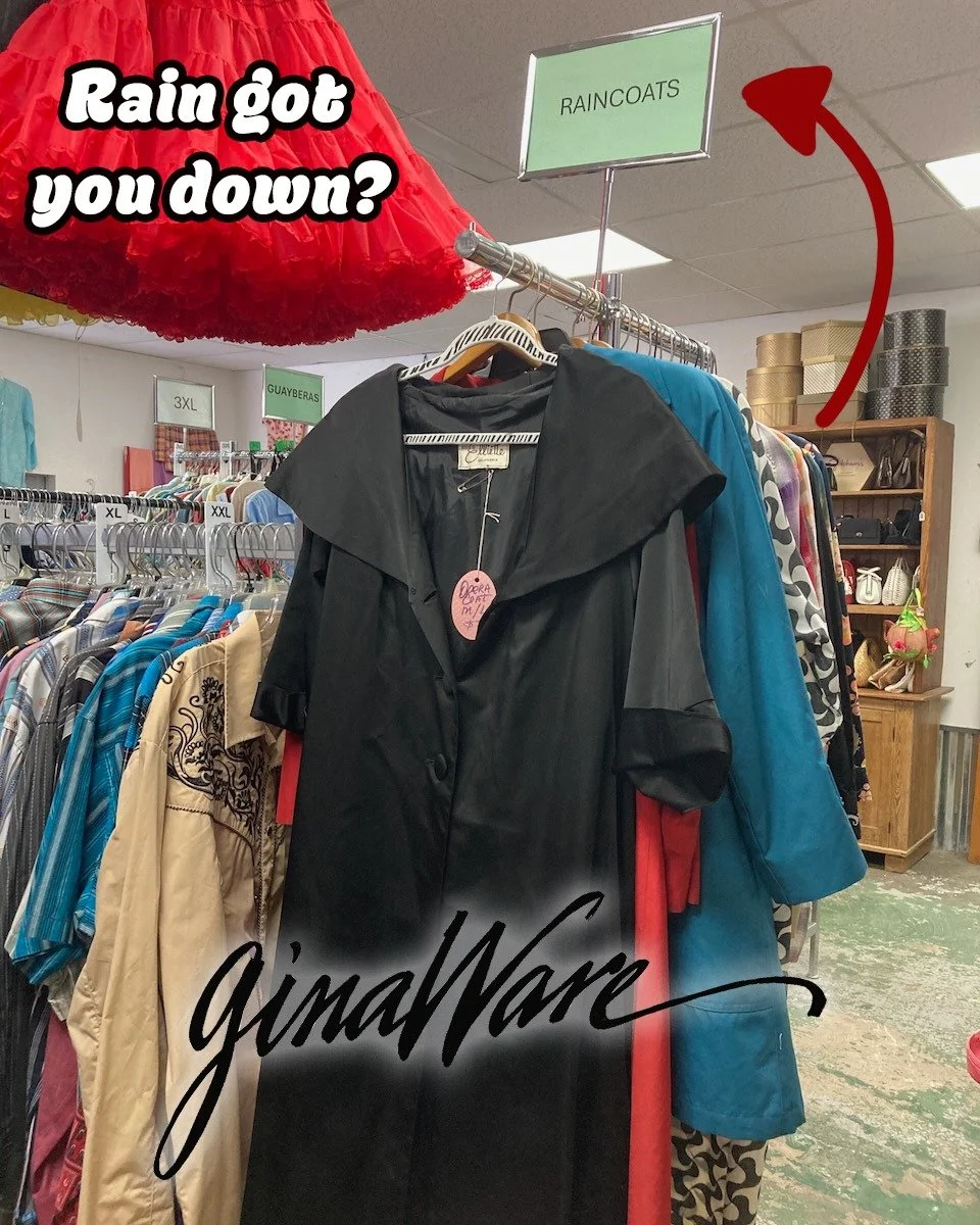We are open until 4pm today. Come stay dry and do some retail therapy. 15% everything red, white and/or blue!