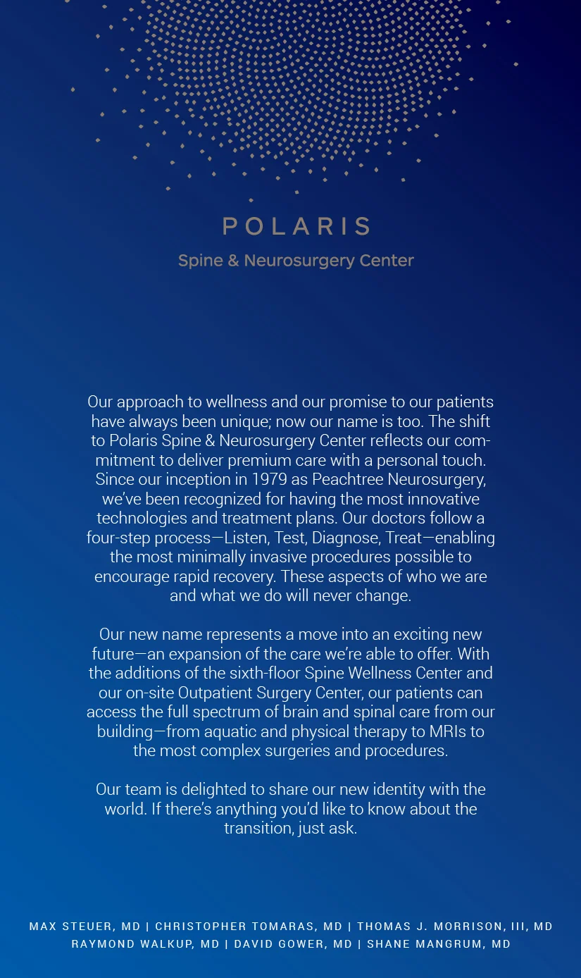  Transition card to introduce the new name and identity 