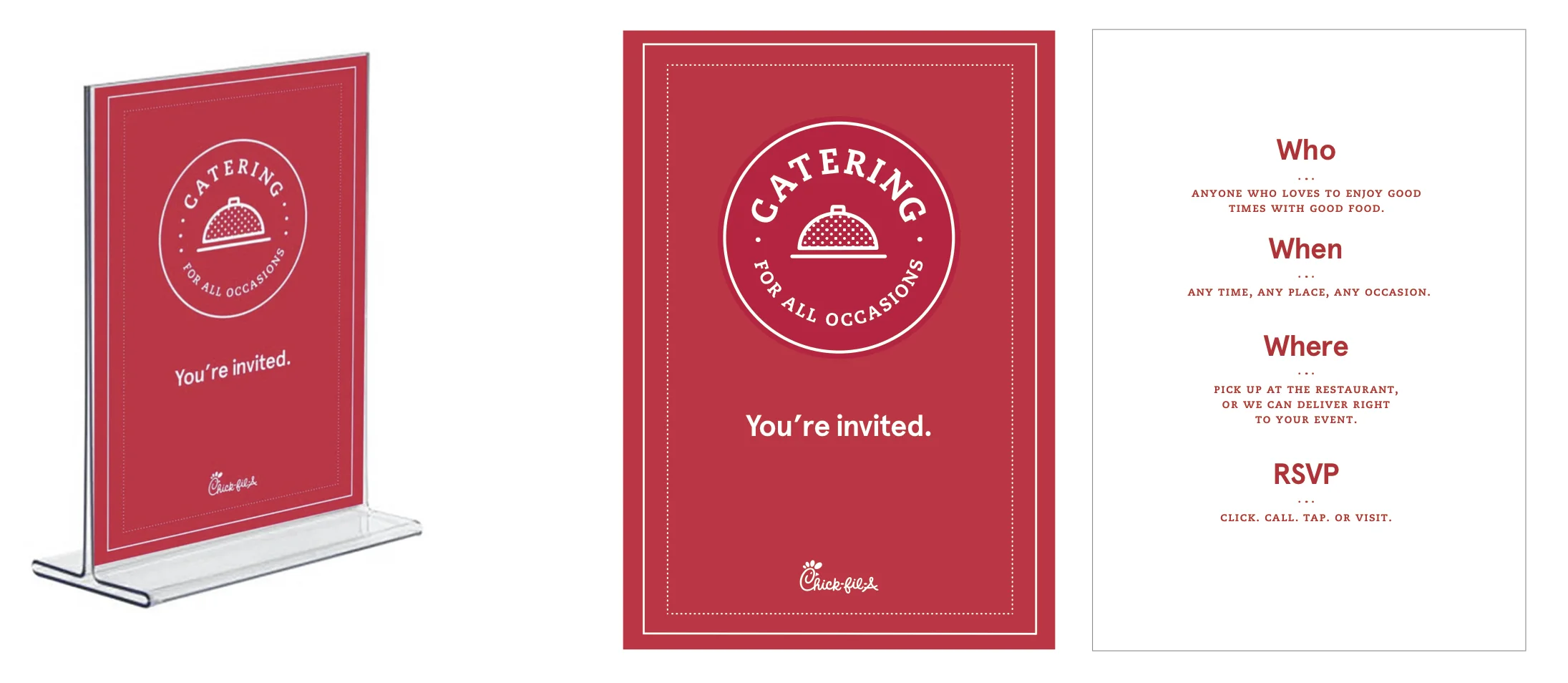  Tabletop invitation to promote the catering business 