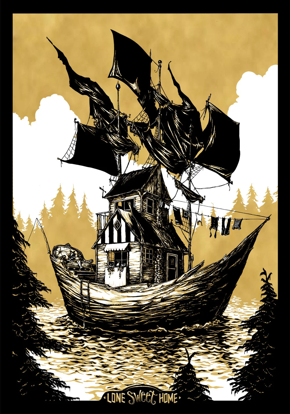 "LONE SWEET HOME" 18x24"