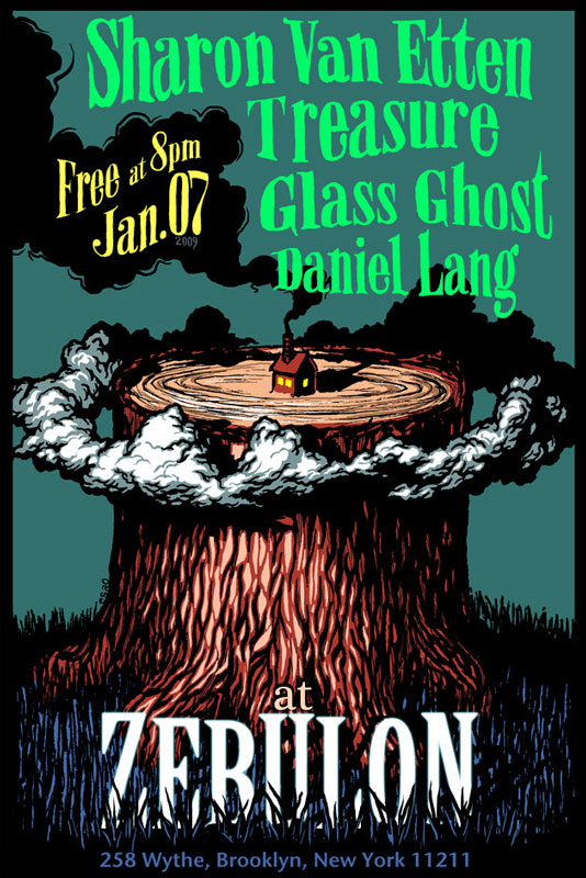  Show Poster for bar/venue Zebulon. Brooklyn, NY. 2009 
