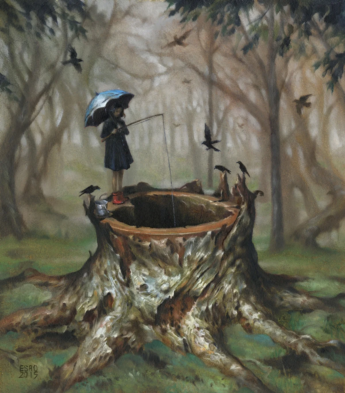 "THE HATCHERY" 8X9" Oil on Panel. 2015