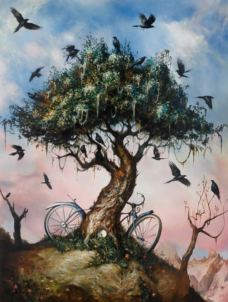 "MONSOON II" 36X48" Oil on Wood. 2014