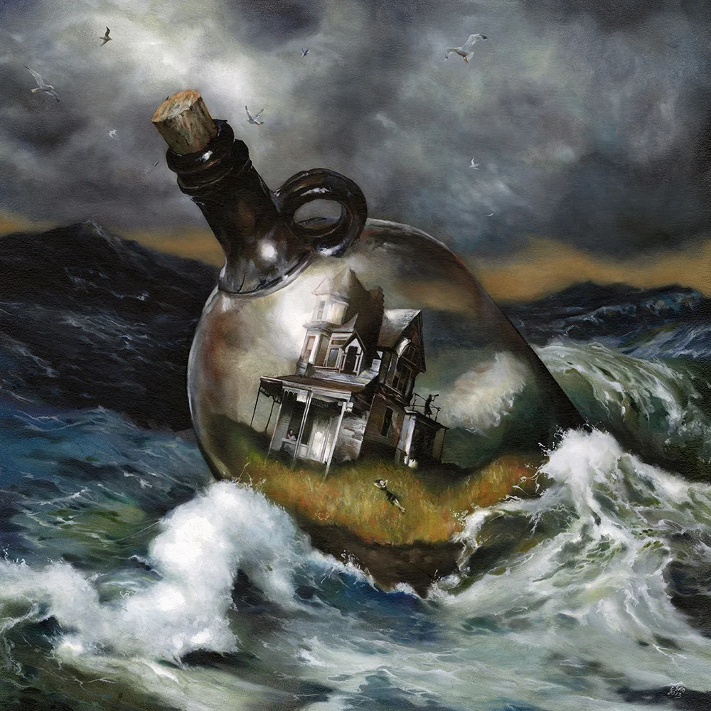 "BOTTLEHOUSE" 24X24" Oil on Wood. 2013