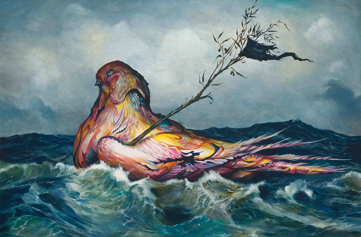"PEACE BARGE" 20X30" Oil on Wood. 2013