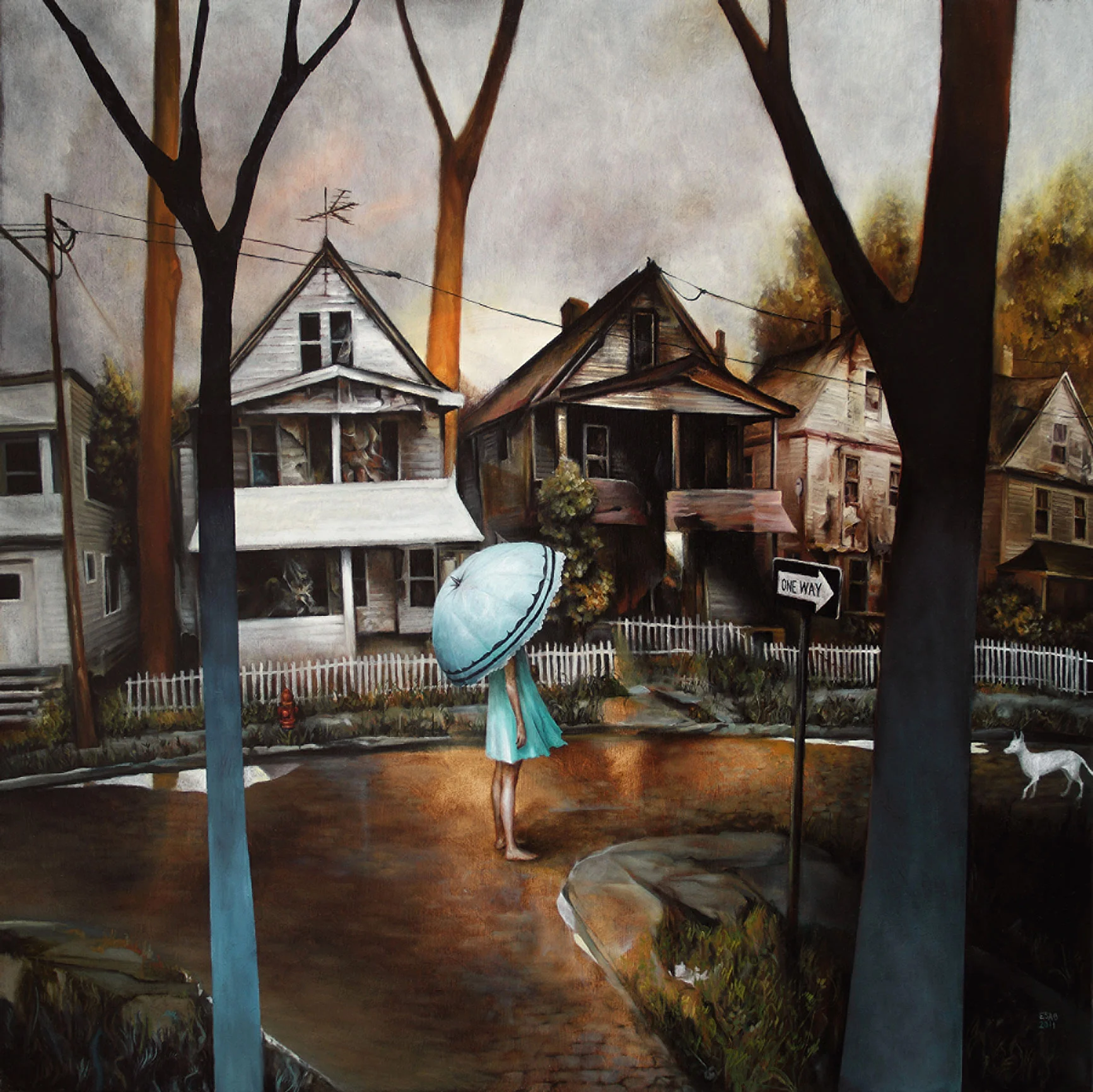 "THE STRAY" 24X24" Oil on Wood. 2012
