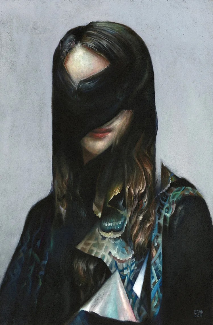 "UNTITLED(VEIL)" 12X18" Oil on Wood. 2011