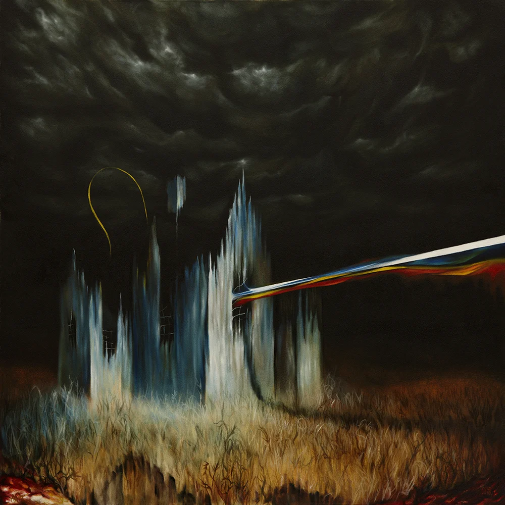 "DESERT BEACON" 24X24" Oil on Wood. 2010