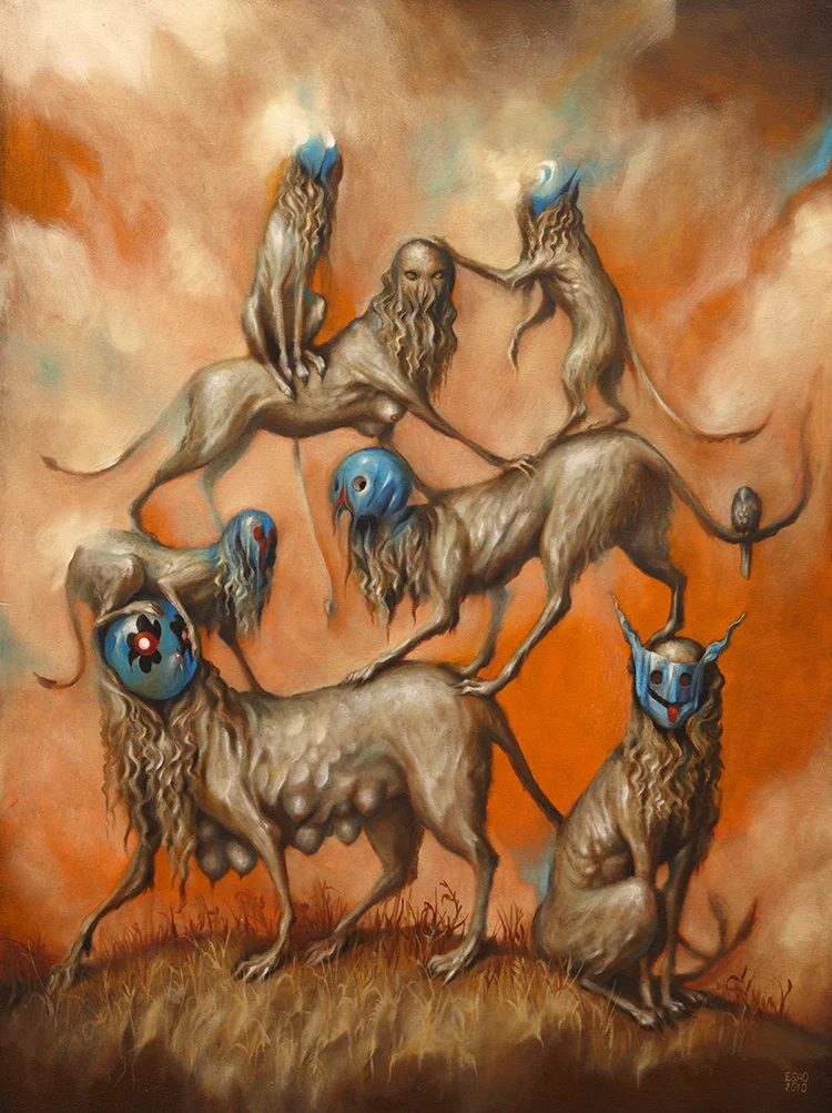 "MASKED NAMEANS" 18X24" Oil on Wood. 2010
