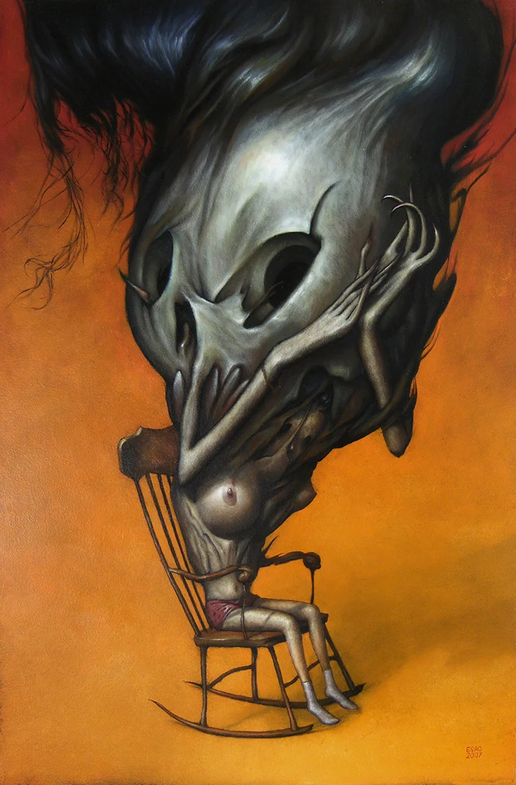 "SCOURGE" 16X24" Oil on Wood. 2007