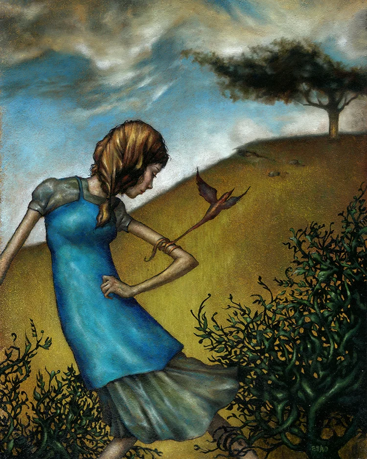 "FINCH" 8X10" Oil on Wood. 2005