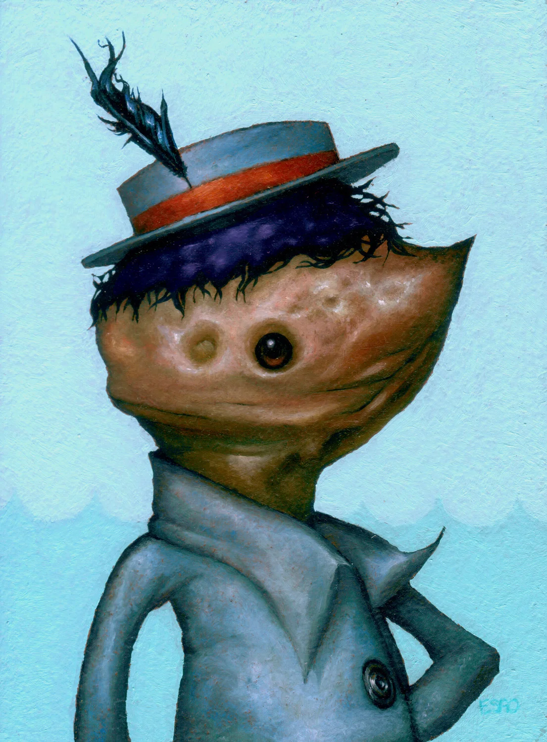 "SEABOY" 3.5X4.75" Oil on Wood. 2005