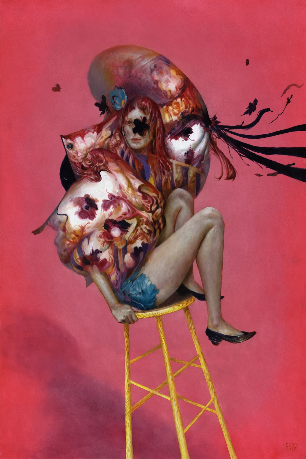 "ROSEYWISP" 16X24" Oil on Wood. 2017