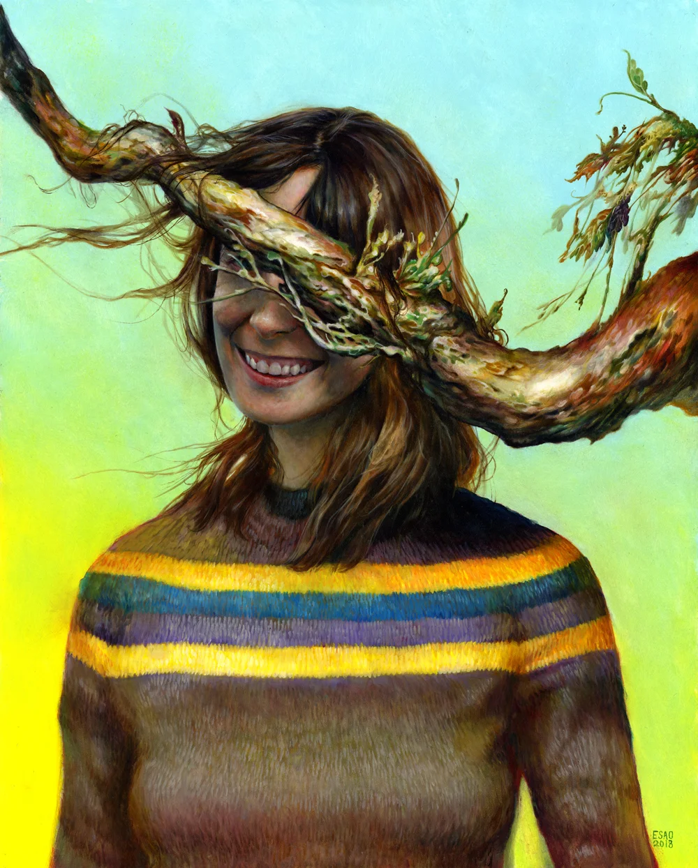 "YELLOW FLUSH" 16"X20" Oil on Wood. 2018