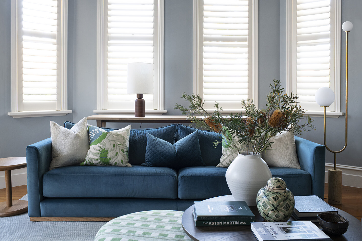  Living + Dining Transformation: Heritage details are balanced with a coastal new palette and luxe materials in this family home. Elegant joinery lends warmth and functionality to the space.  Photography by Brigid Arnott 