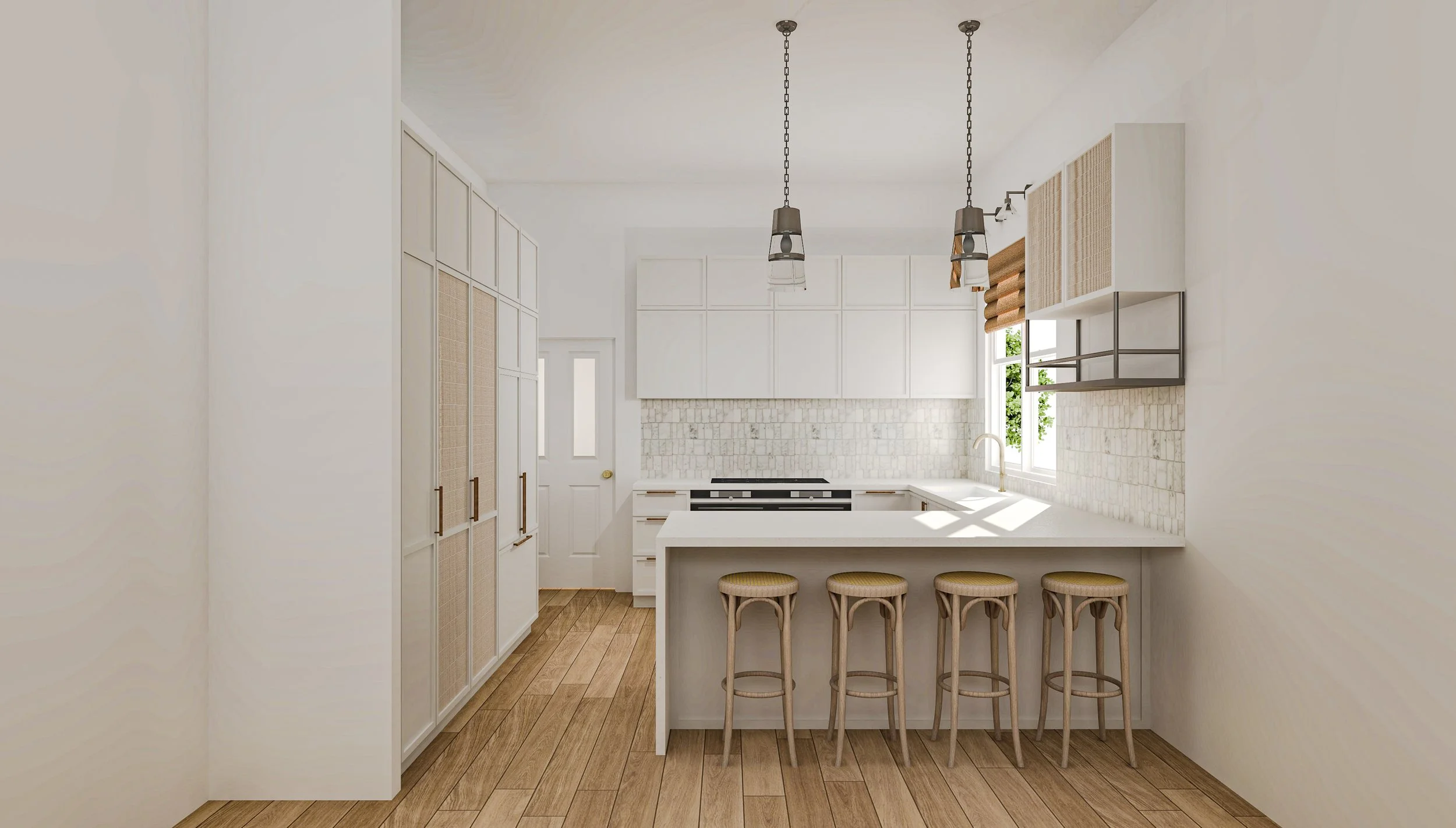 Custom kitchen cabinetry elevation, bespoke joinery design