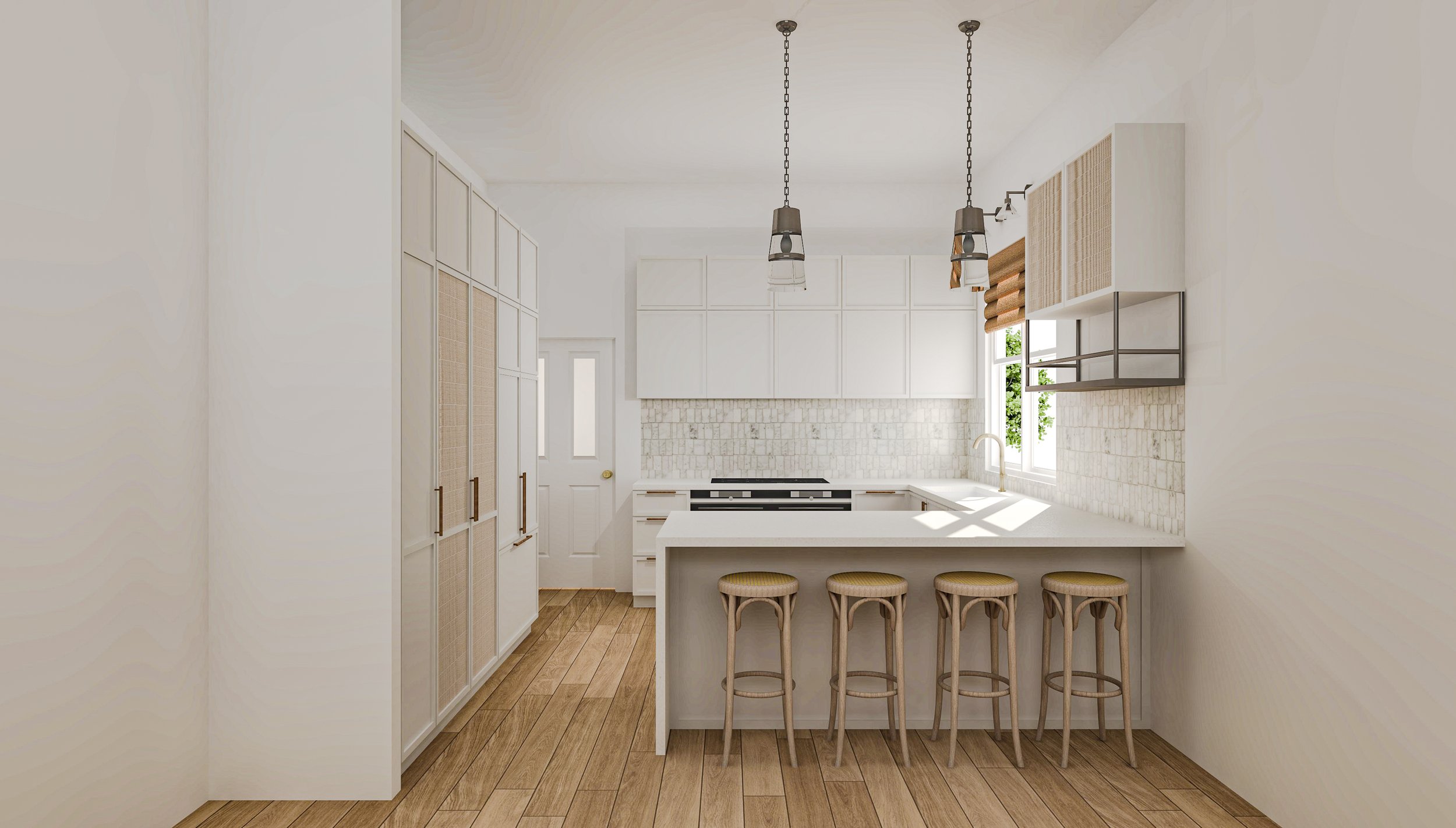 Kitchen render with finishes and fittings