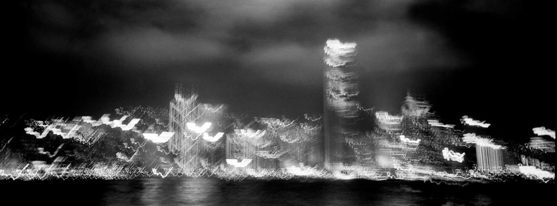 Victoria Harbour at night. Hong Kong 2015.