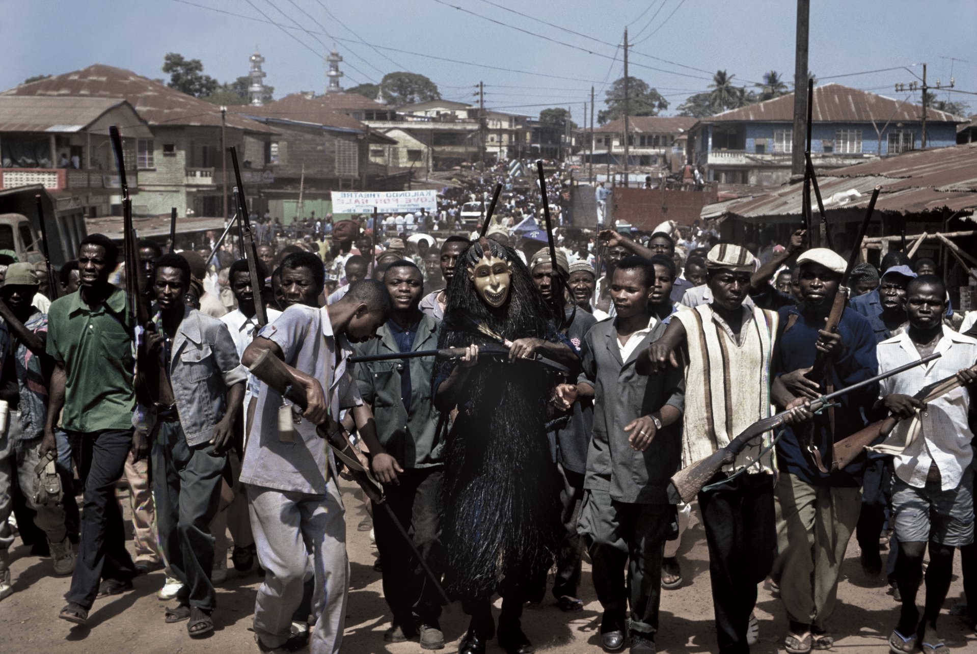  Kamajor Fighter, Sierra Leone 1996.&nbsp;Their animist practices allowed them to believe that they could not be killed by incoming bullets or mortar.&nbsp;  