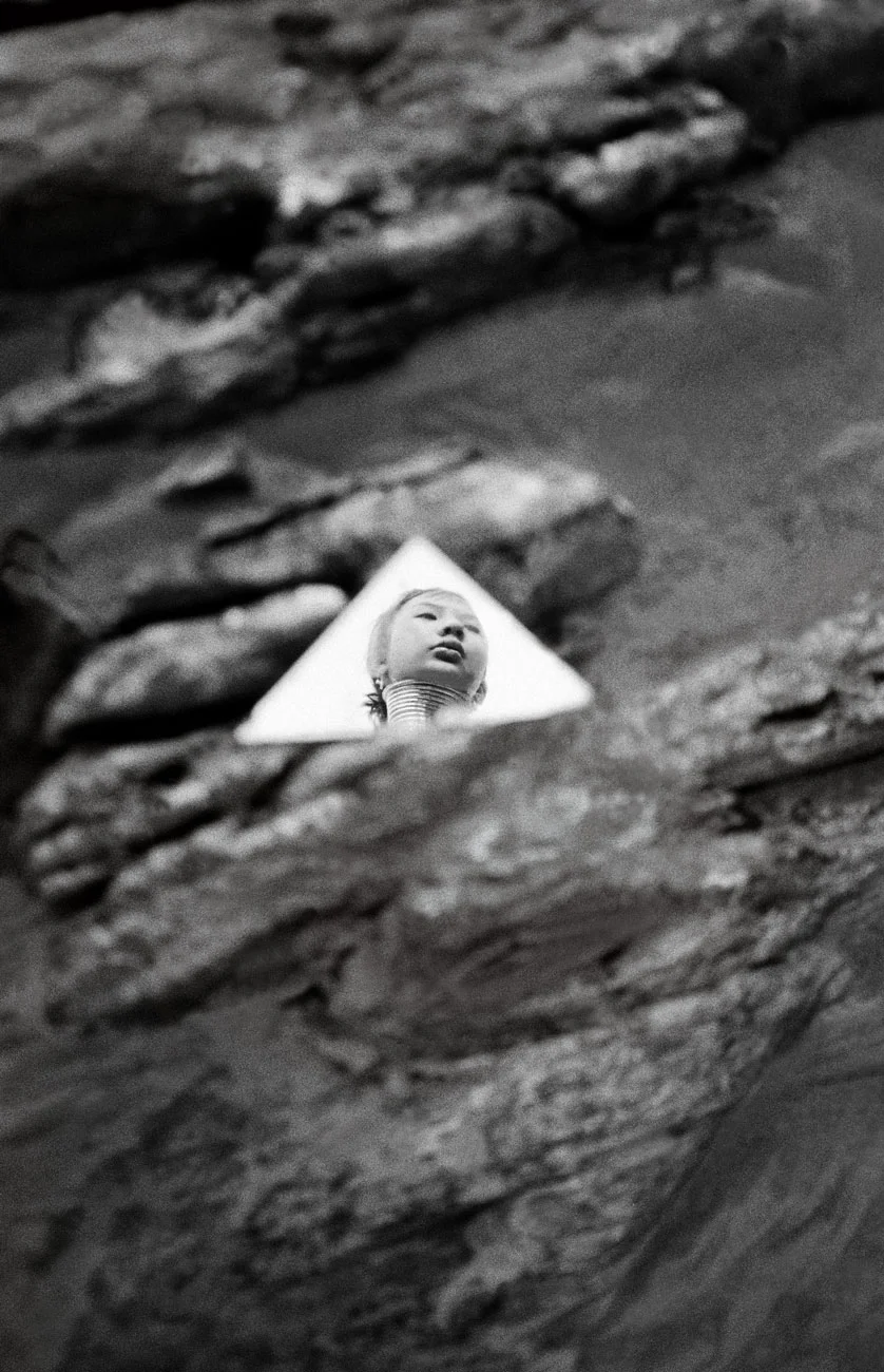 "Reflection" Padong woman in the village of Nai Soi. Thai-Burma border. 2004