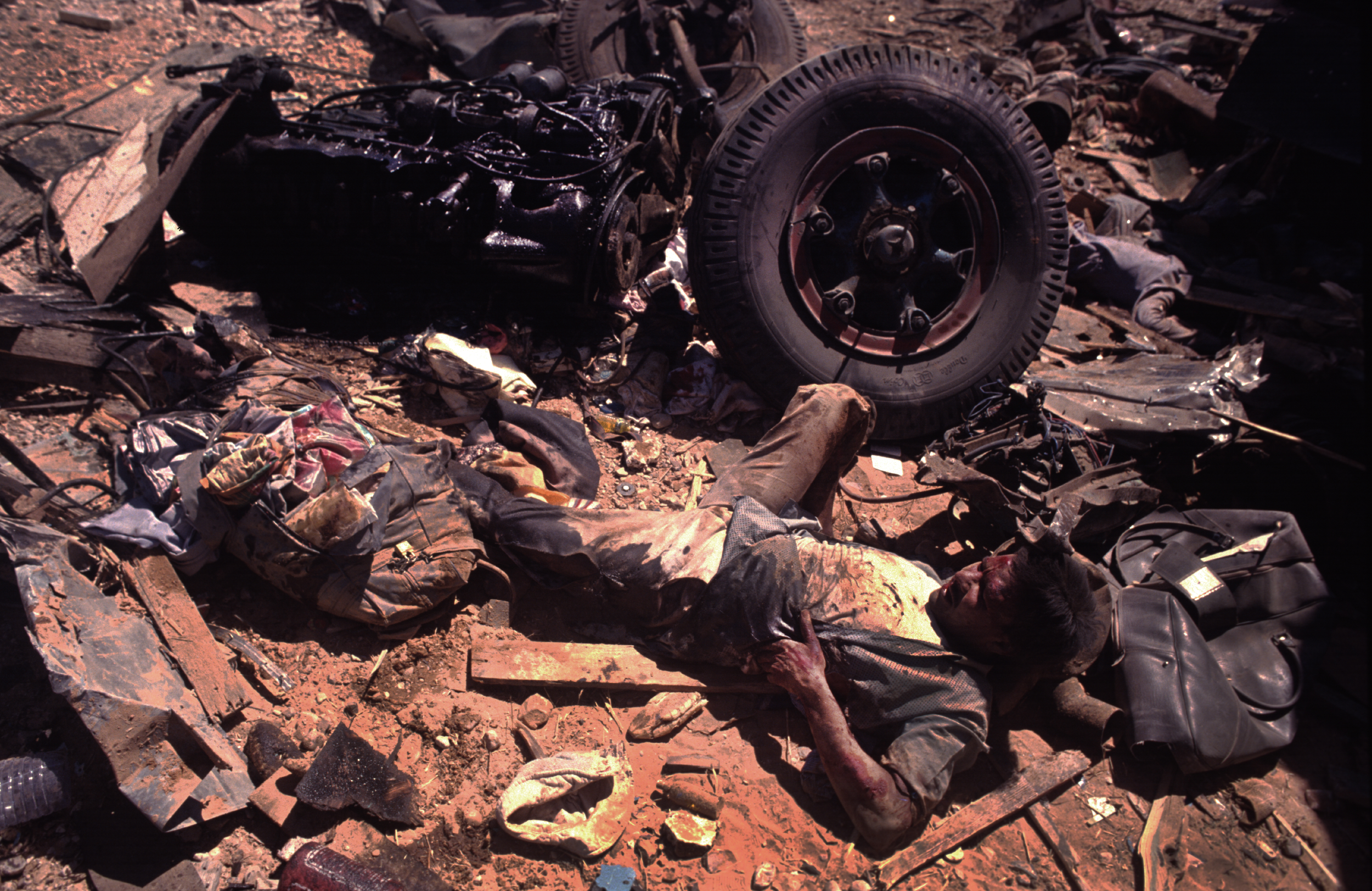  "Fallout of War" On the Baghdad to Basra road during the First Gulf War. 1991 