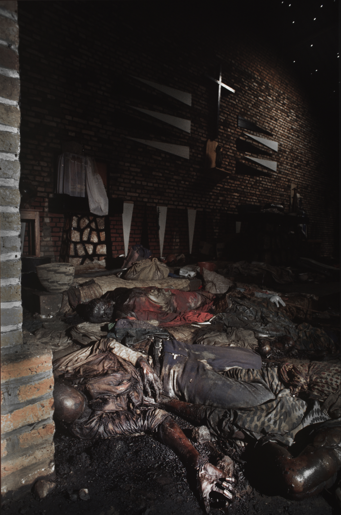  Corpses of Tutu massacre victims [inside] a Belgian Catholic Church in Rukara.&nbsp; Genocide, Rwanda, 1994 