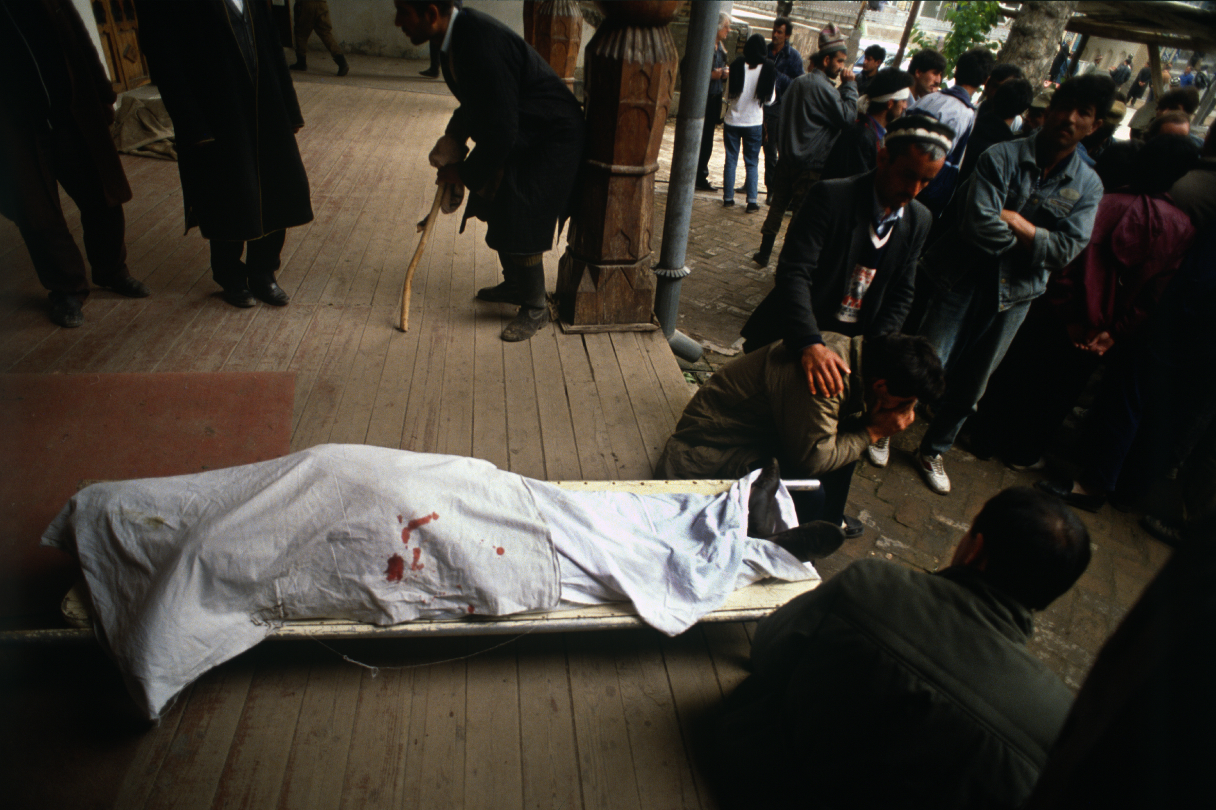  Islamic Renaissance party member shot dead, (headshot) &nbsp;by a government sniper in Dushanbe,&nbsp;Tajikistan. The Islamic Renaissance Party were fighting to overthrow the Soviet backed government in power. Tajikistan,&nbsp;1992 
