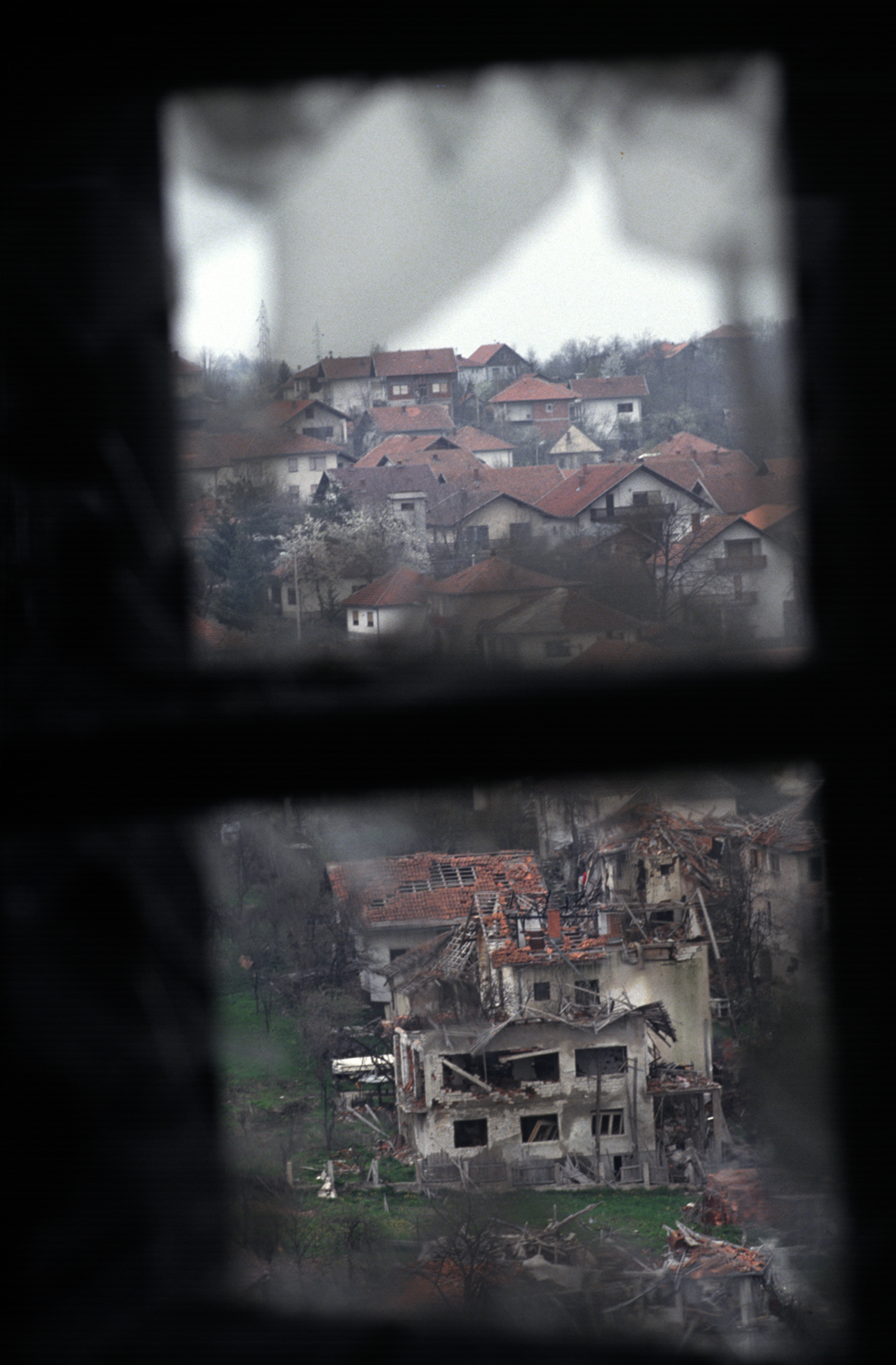  The damage wreaked.&nbsp;Gradacac, Bosnia 1993 
