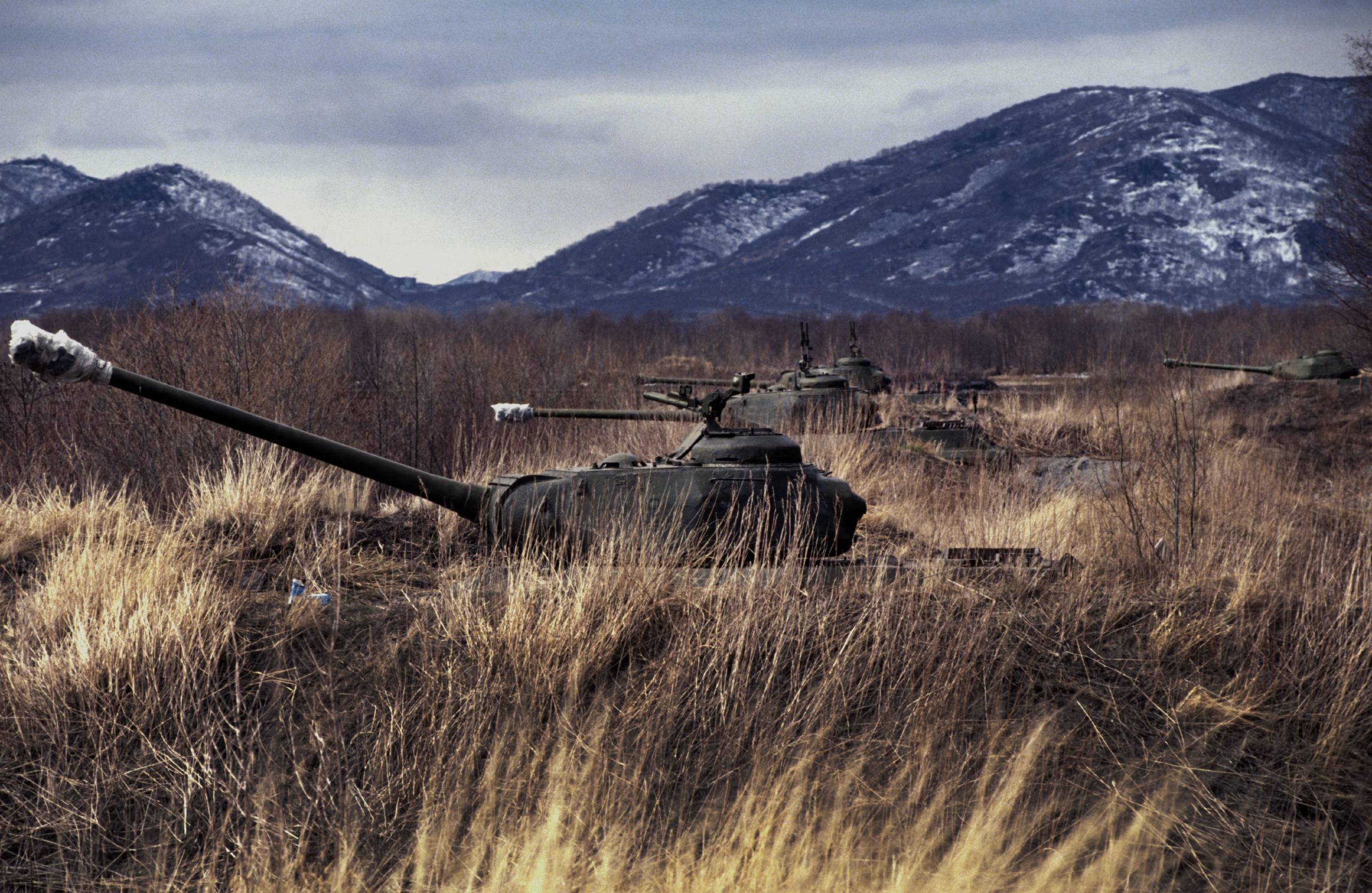  Decommissioned tanks on the Kamchatka peninsula, Russia. 1991 
