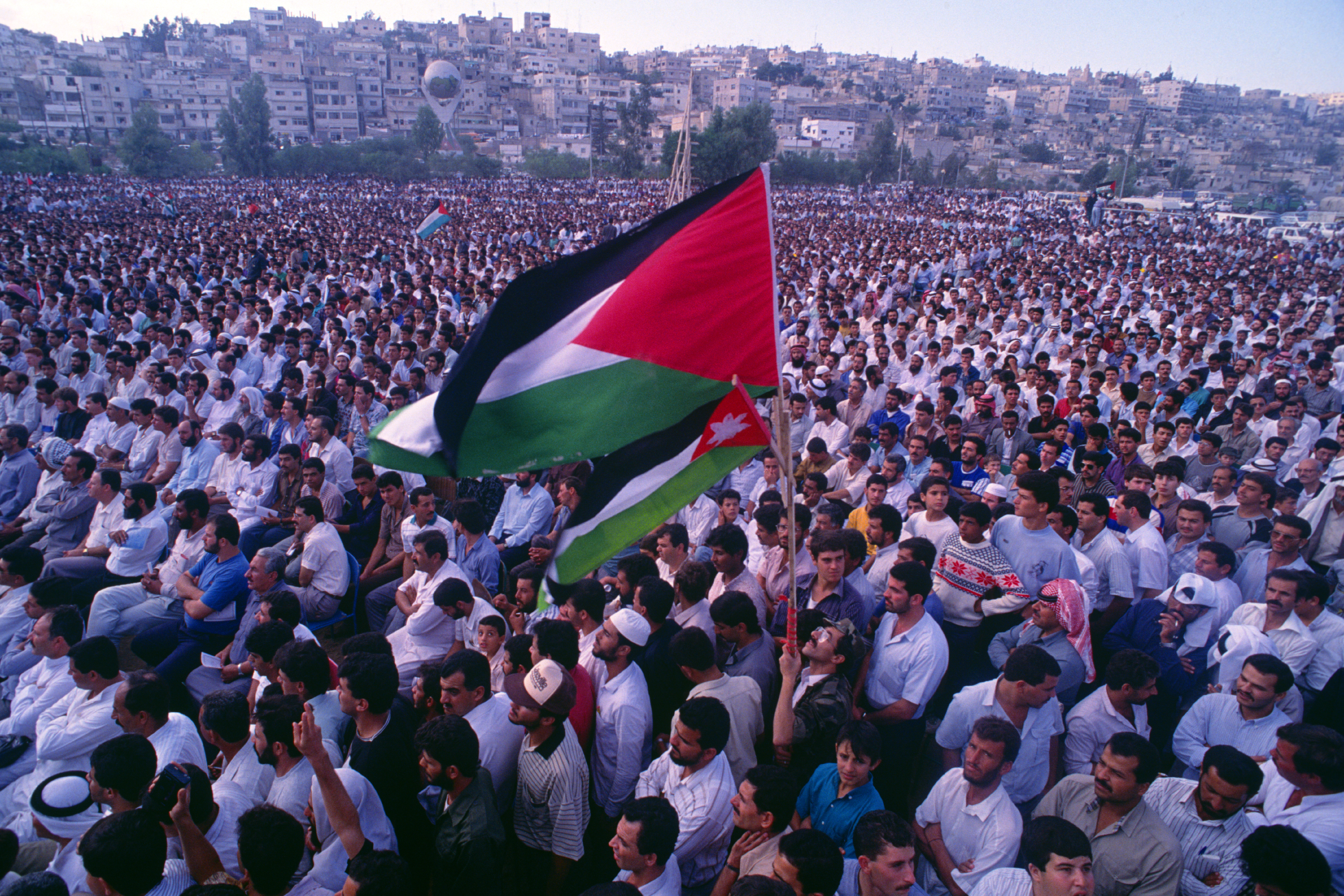  Anti-American protests. Amman, Jordan. 1991 