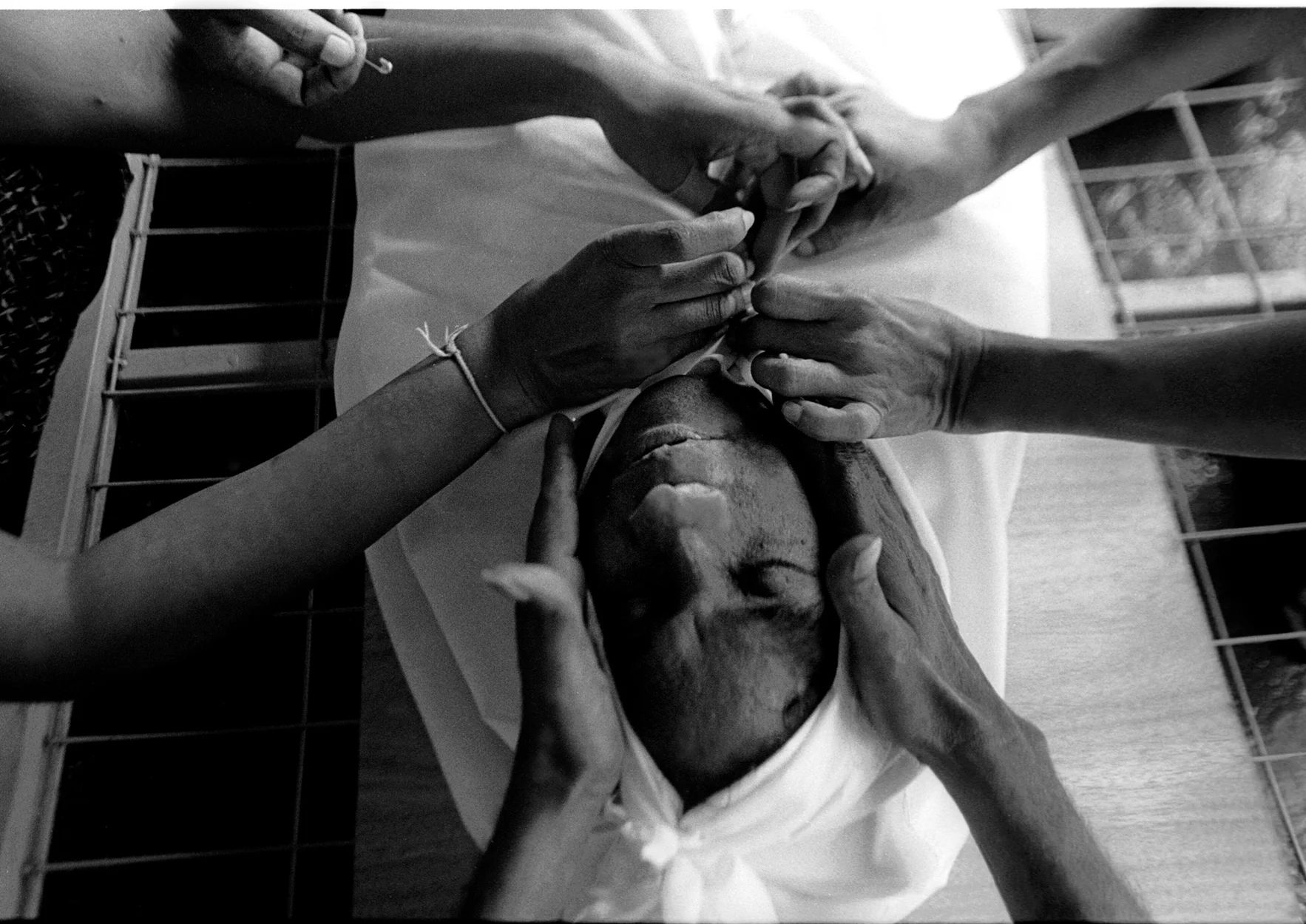 "Cacoon." Being readied for Cremation. Masot, Thailand. 2005
