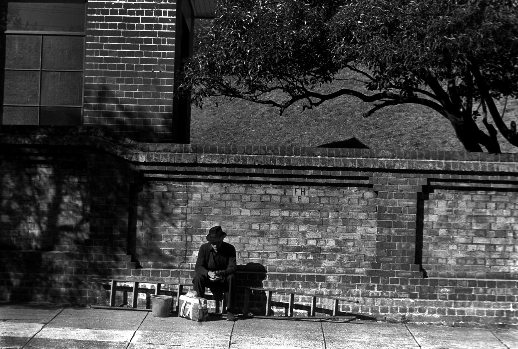  “Tradesman” Waiting for a ride on Coogee Bay Rd Sydney, Australia. 1983 