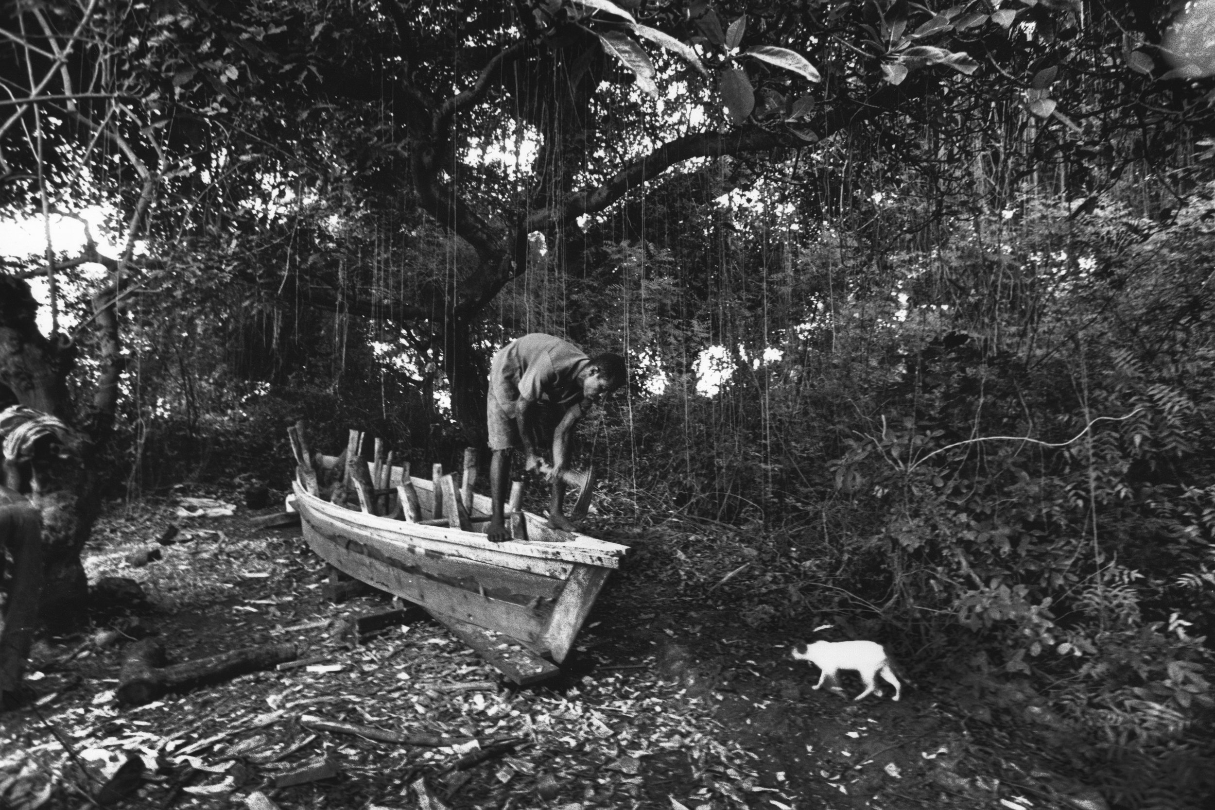  Dhow Boat Maker. In the mangroves, East coast Mombasa, Kenya. 1999 