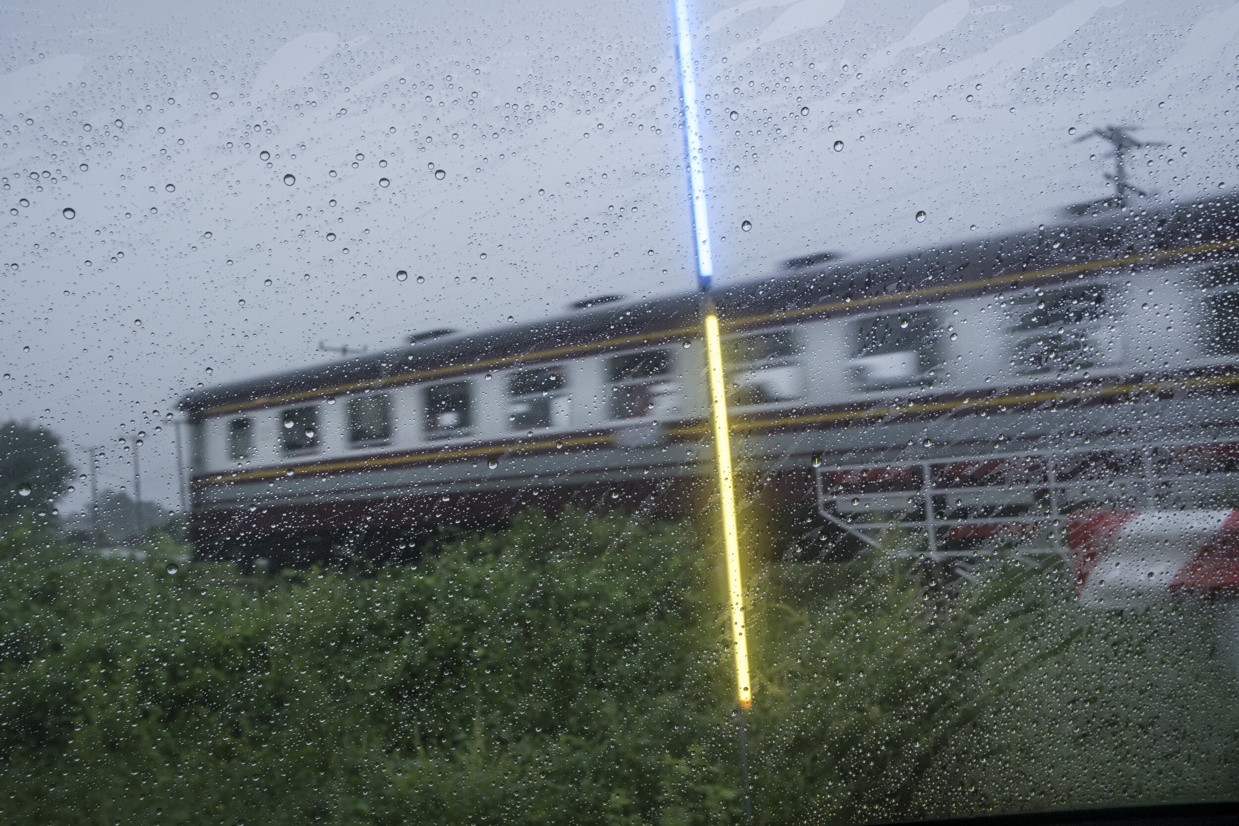  Cutting through the monsoon from Nam Tok to The River Kwai Bridge station. 