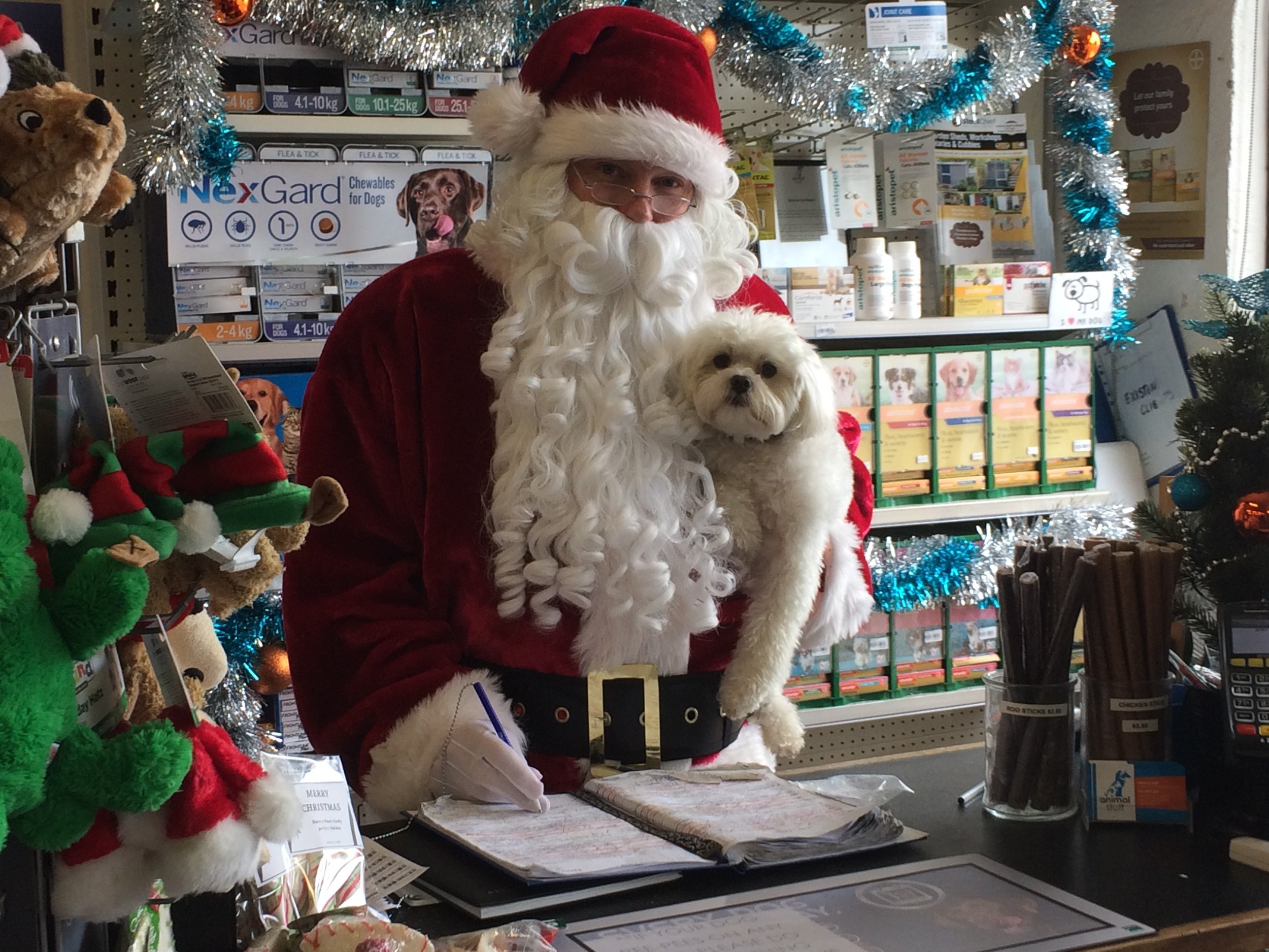 sANTA & mURPHY BOOKING IN A NEW GROOMING APPOINTMENT
