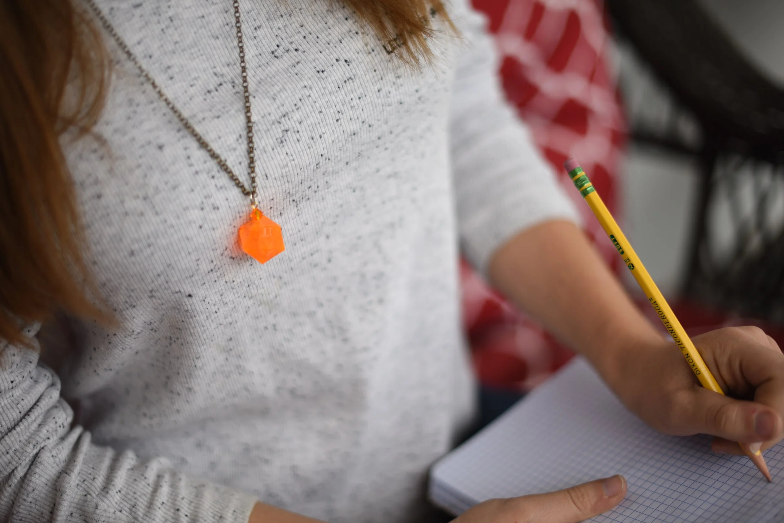 Fire Orange Dice Necklace