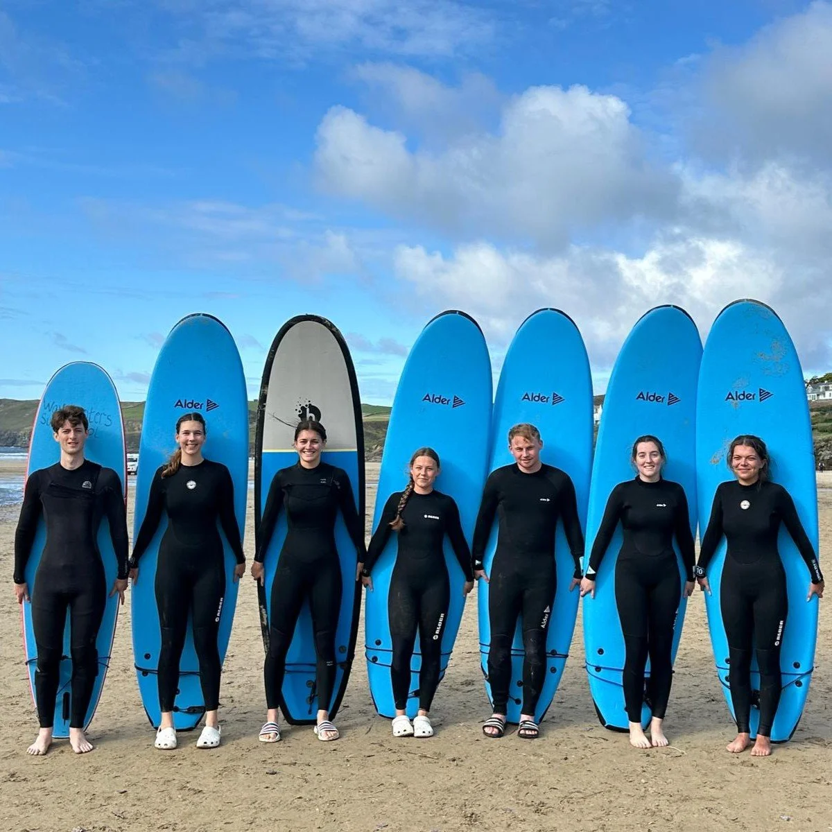 Students on Duke of Edinburgh residential enjoying free time surfing