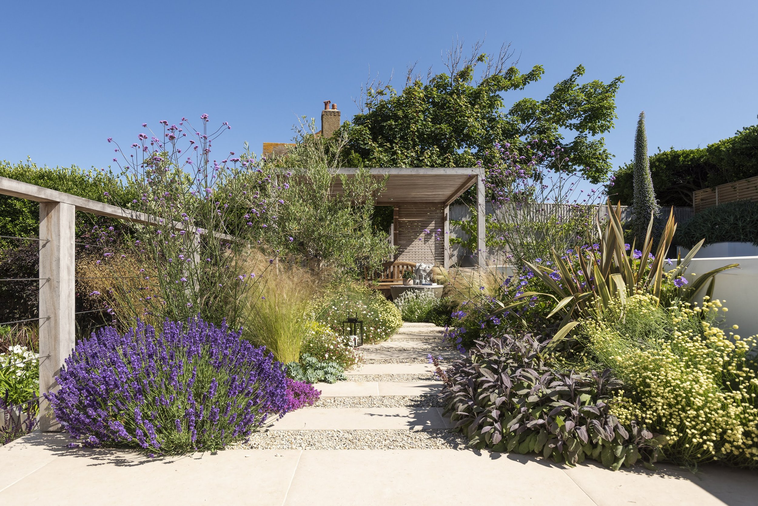 Mediterranean pool garden build. Landscapers brighton and hove. 