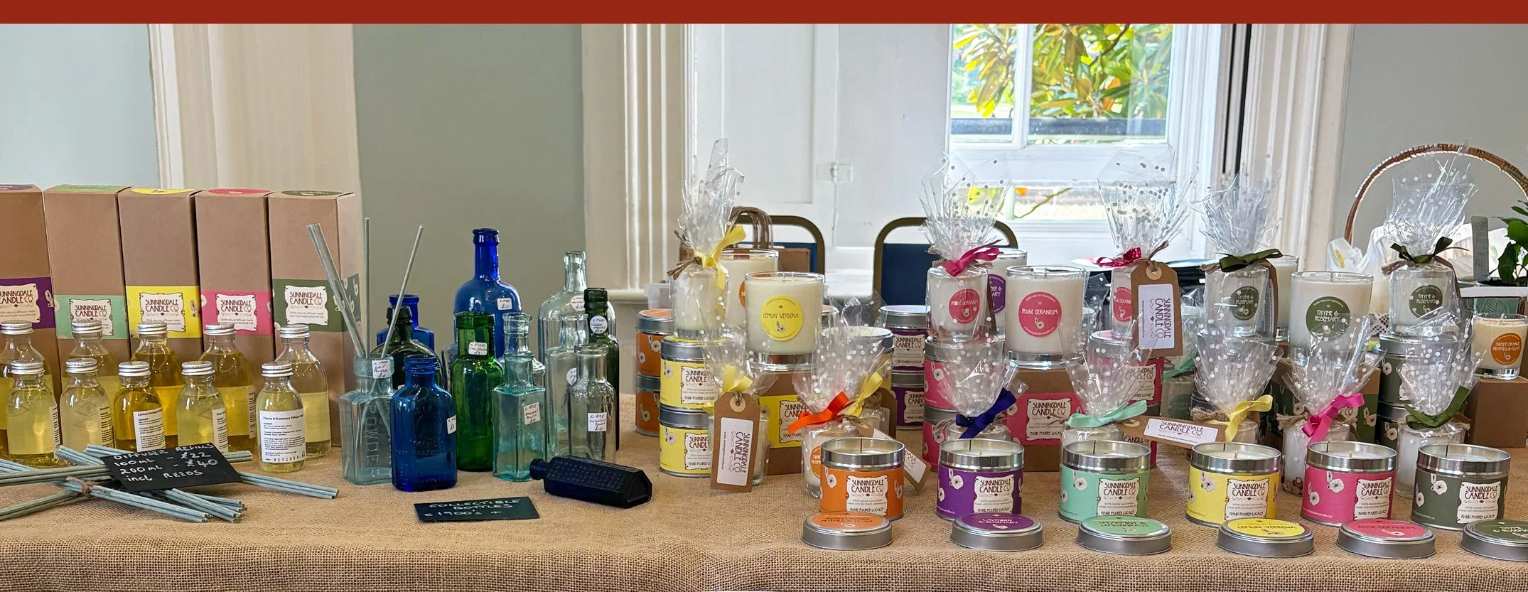 Sunningdale Candle product range display