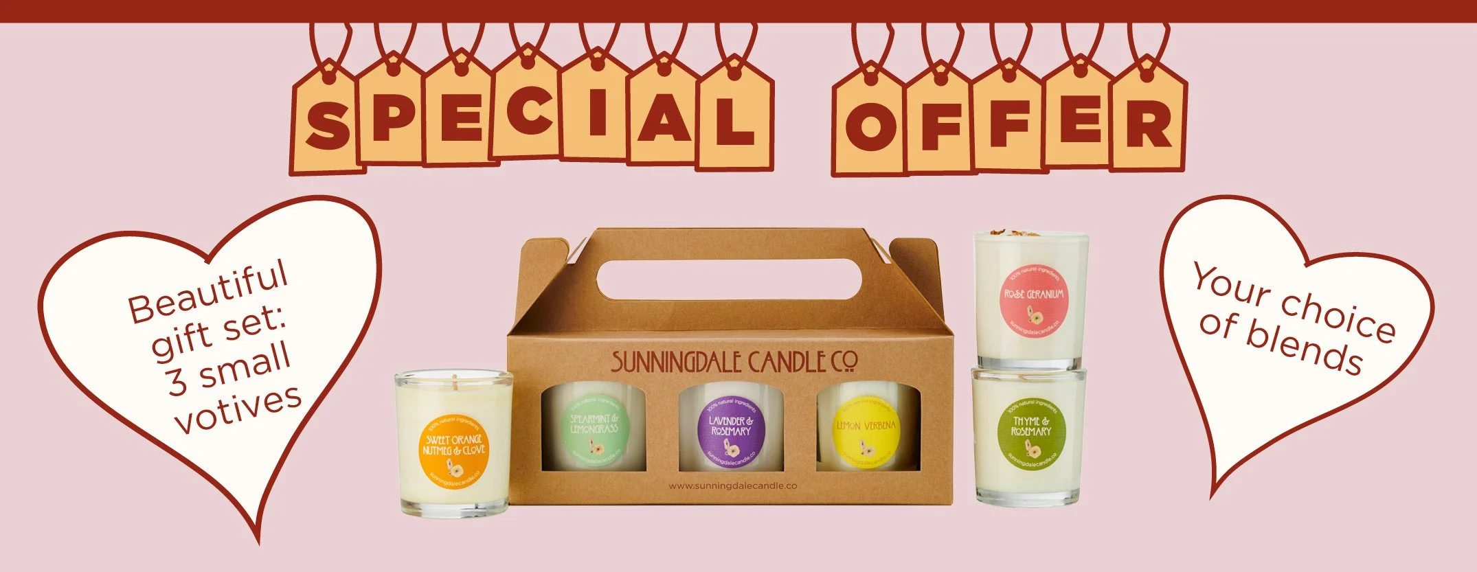 3 small votive gift box special offer