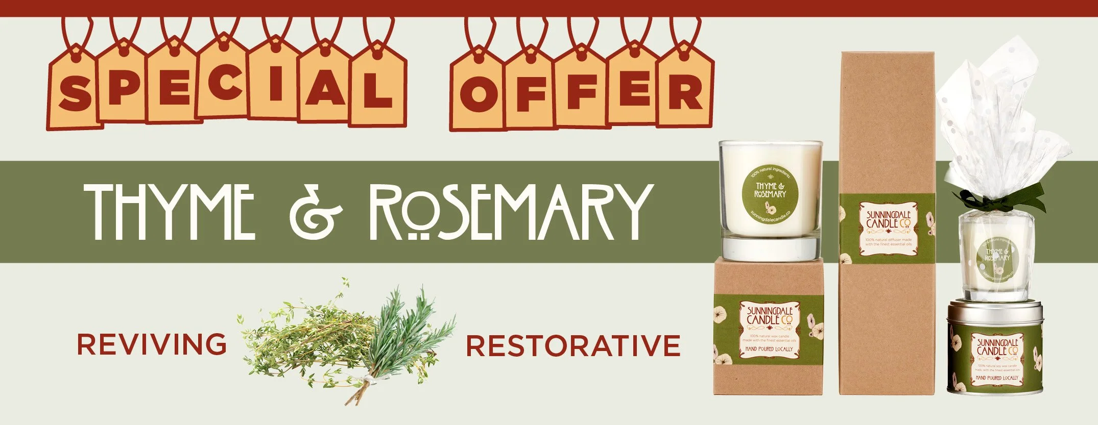 Thyme & Rosemary candles and diffusers