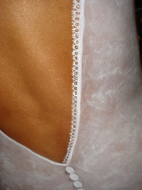 Close up of lace edge in the beginning stages.